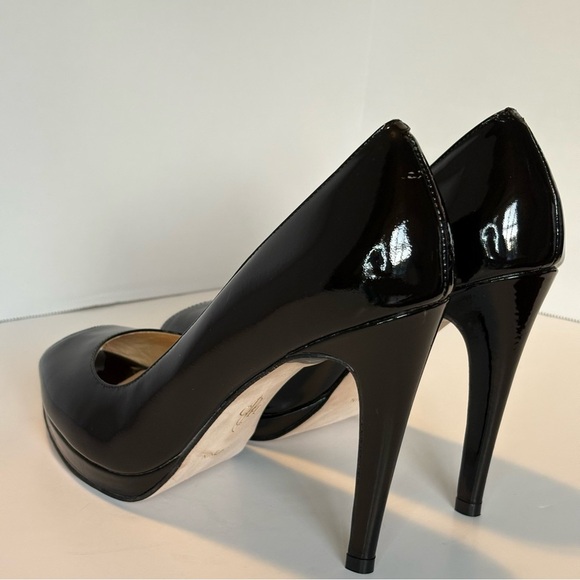Cole Haan Nike Air Black Patent Leather Peep Toe High Heel Pumps Size 10B - Picture 3 of 13